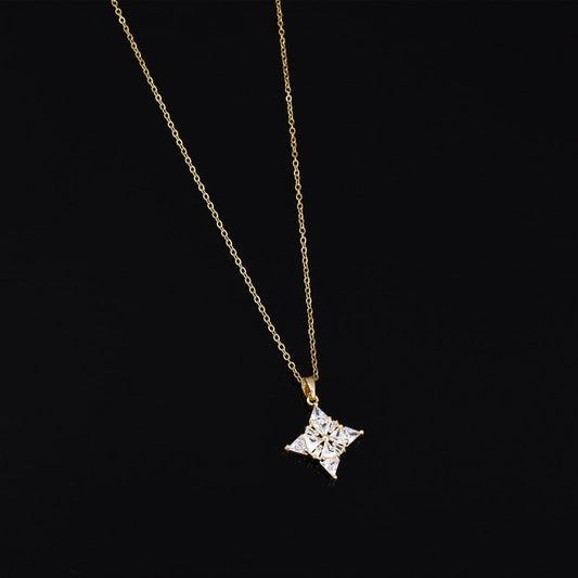 Anti-Tarnish GlowDrape Gold Plated Zircon Necklace