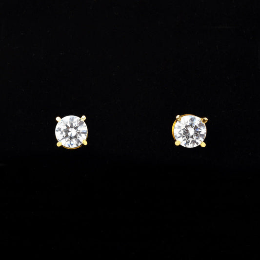 Zircon Essence Gold Plated Studs