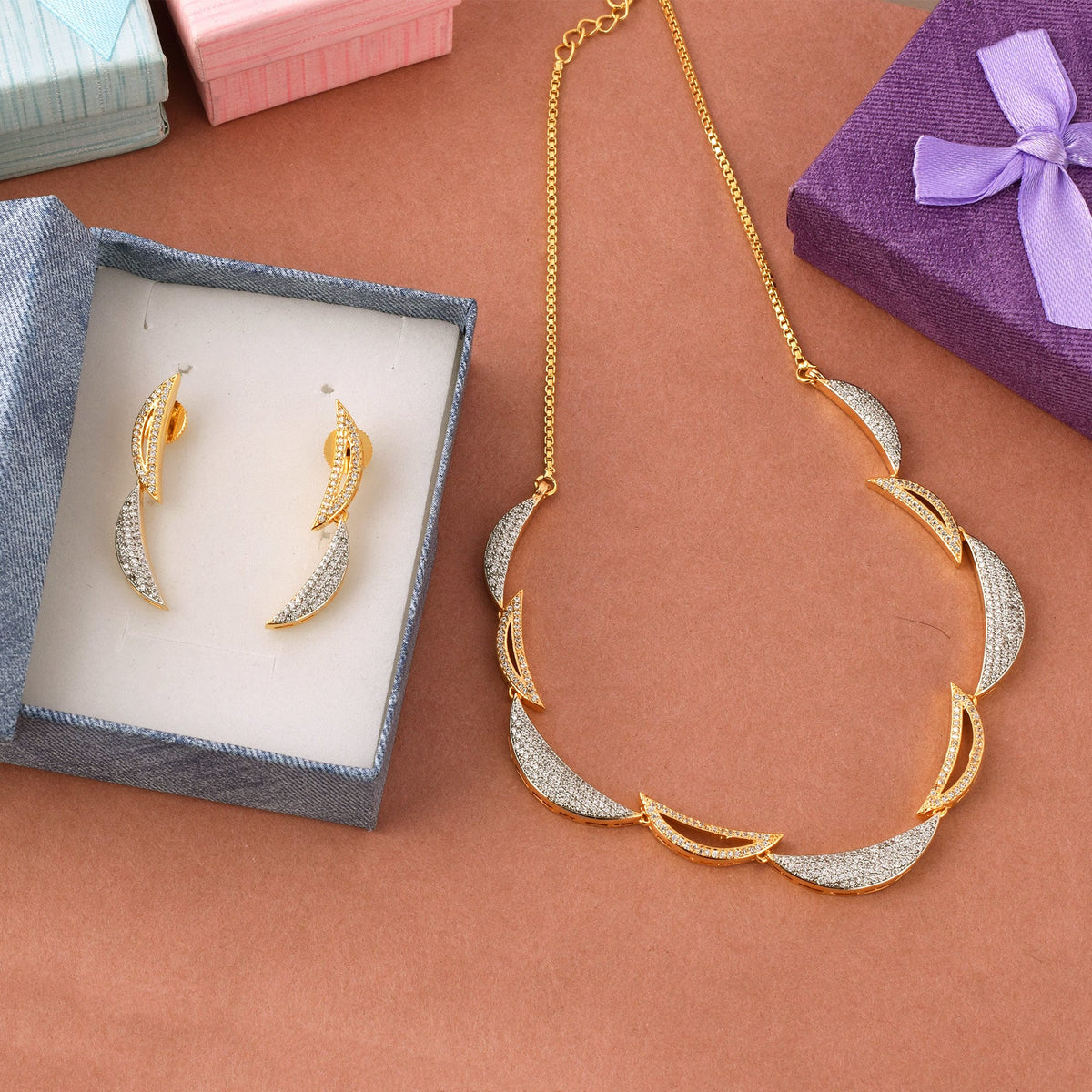 Dazzling Diamond Ensemble Necklace Set