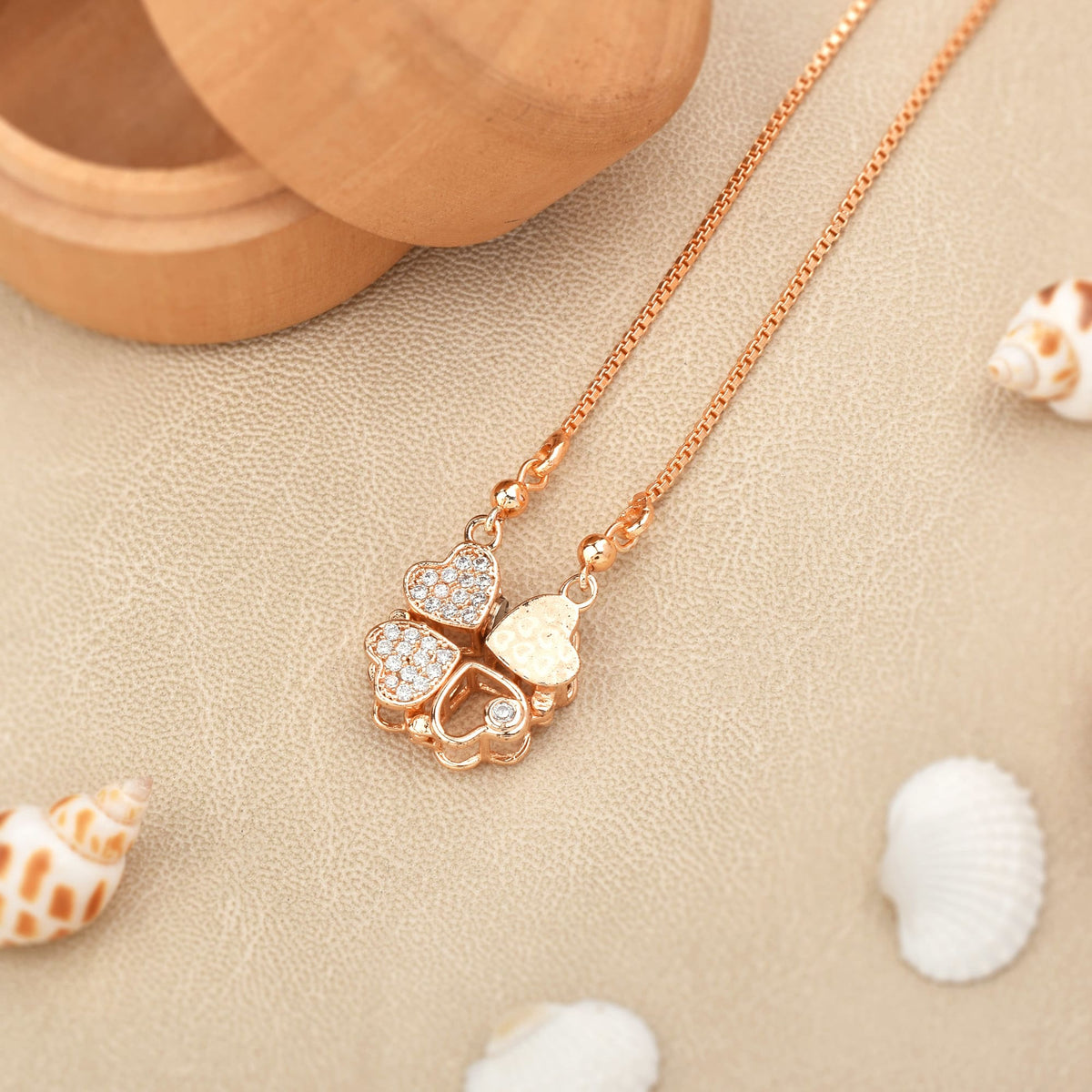 ELEGANT CONVERTIBLE ROSEGOLD PLATED NECKLACE