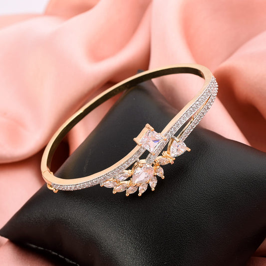 Gleaming Gold Gem Bracelet with Adjustable Lock System