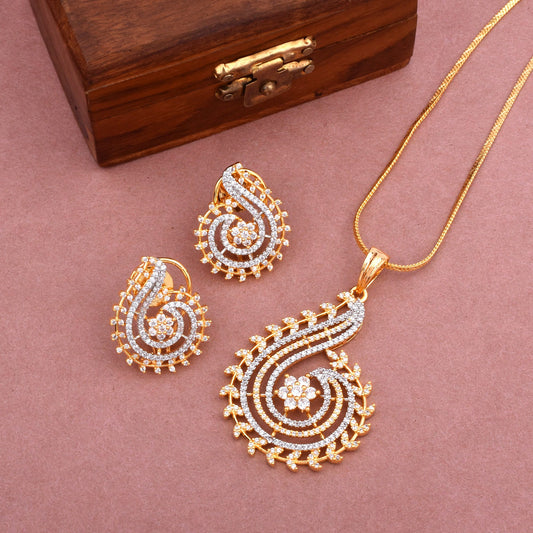 Luxora Diamond Pendant Set and Earrings