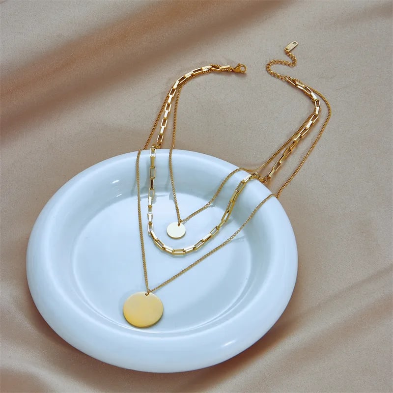 Anti-Tarnish Layered Luxe Gold Plated Necklace