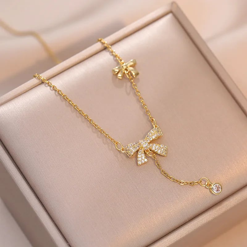 Anti-Tarnish ShineCraft Zirconia Gold Necklace