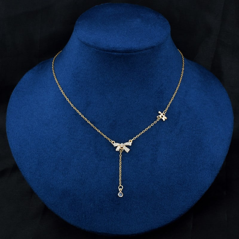 Anti-Tarnish ShineCraft Zirconia Gold Necklace