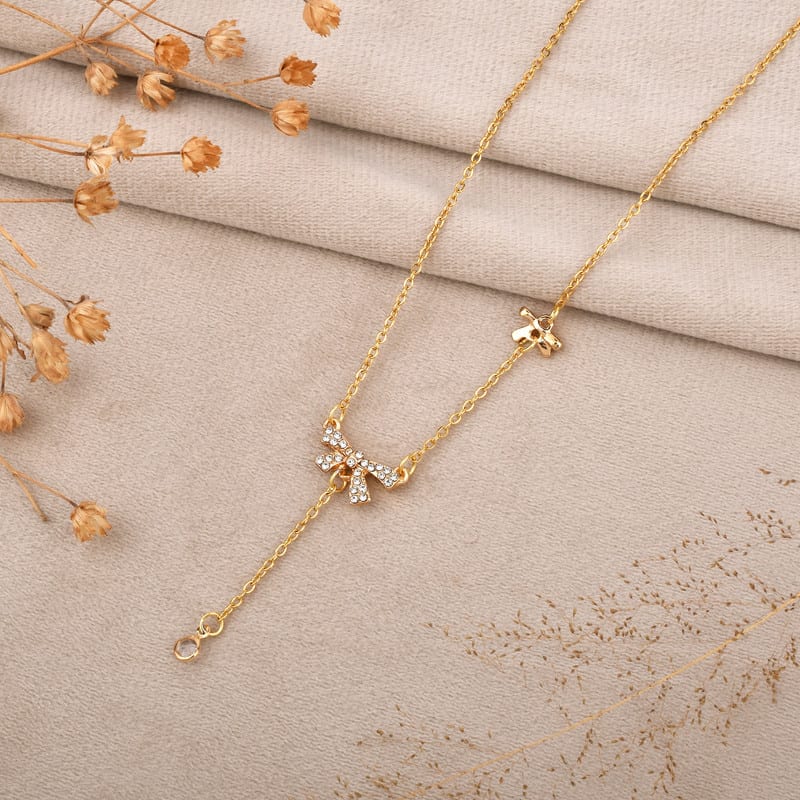 Anti-Tarnish ShineCraft Zirconia Gold Necklace