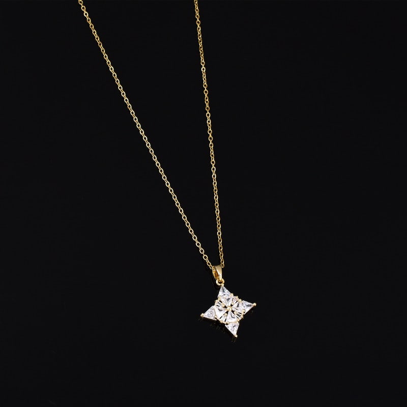 Anti-Tarnish GlowDrape Gold Plated Zircon Necklace
