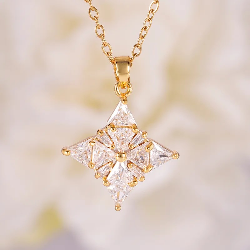 Anti-Tarnish GlowDrape Gold Plated Zircon Necklace