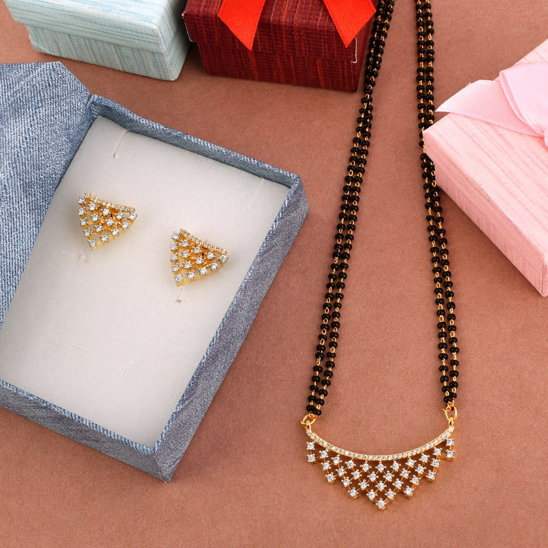 Eternal Radiance Mangalsutra with Chain with Earrings