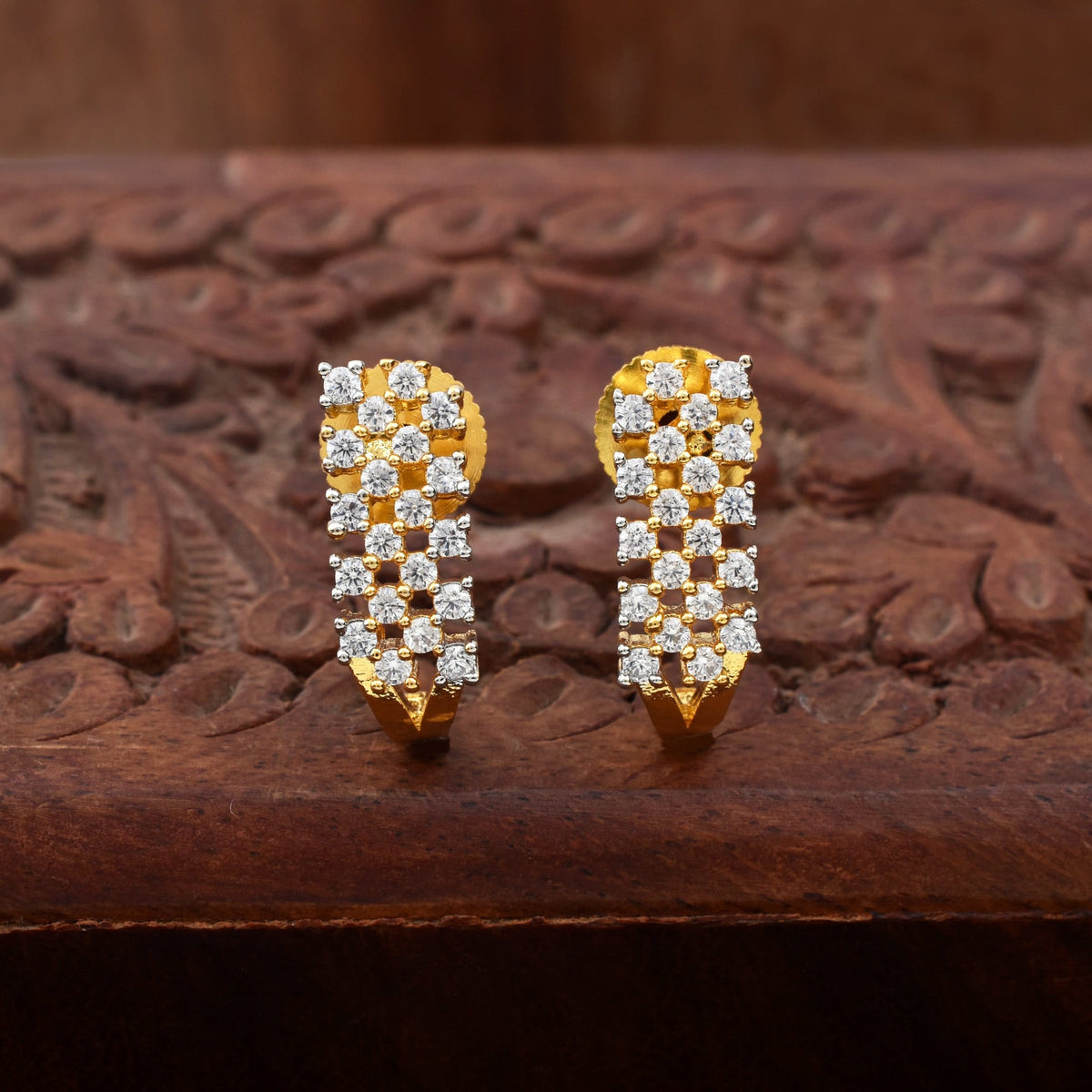 Regal Glint Gold Plated Earrings