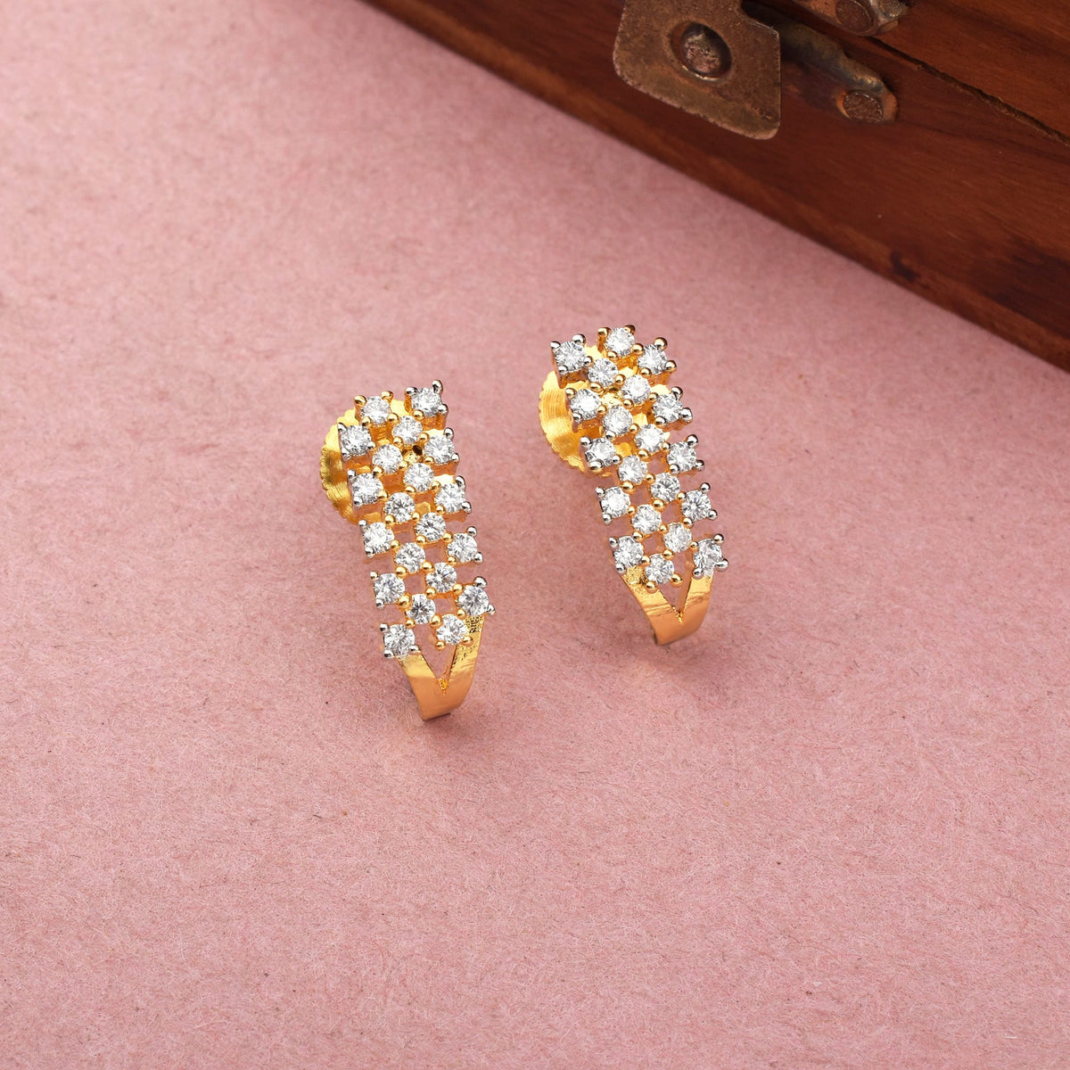 Regal Glint Gold Plated Earrings