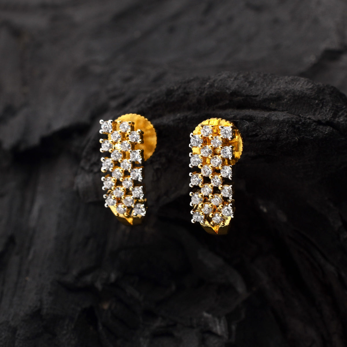 Regal Glint Gold Plated Earrings