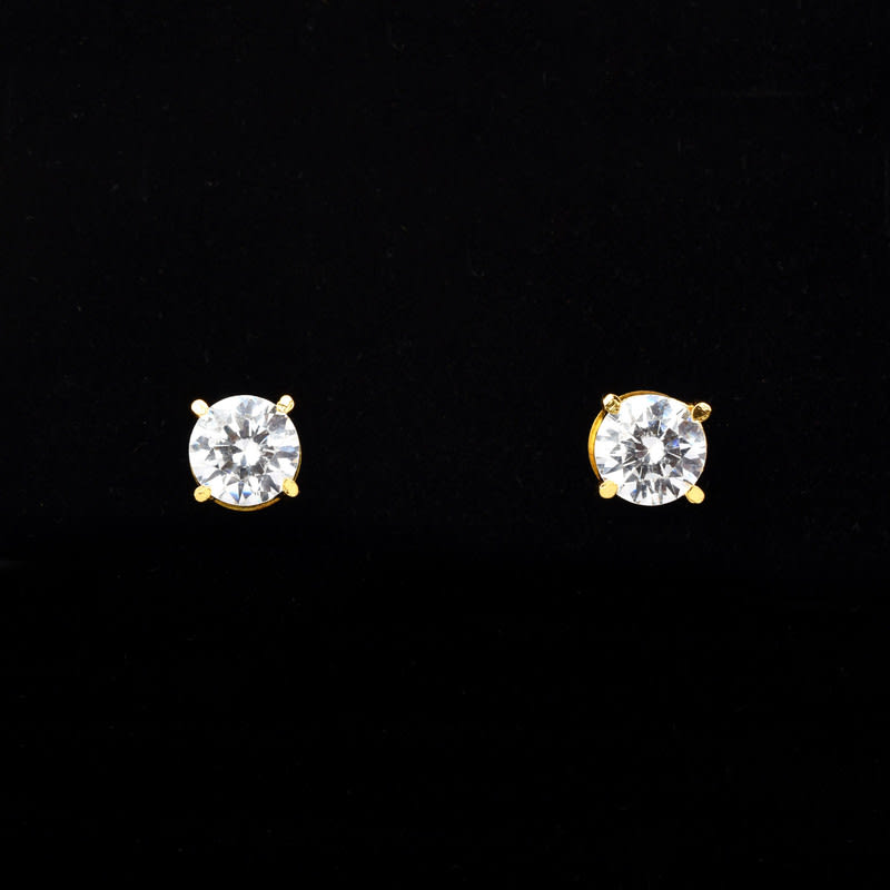 Zircon Essence Gold Plated Studs