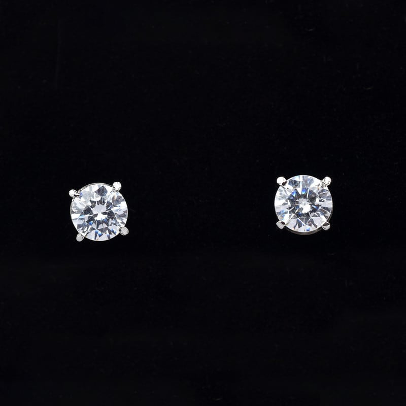 Zircon Essence Silver Plated Studs